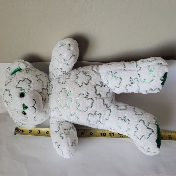 Shimmer Shamrock Clovers 2013 Bear Build A Bear Workshop 17" Retired - Picture 10 of 12